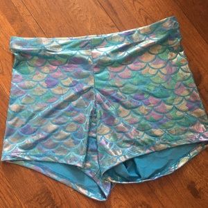 Mermaid stretch shorts.